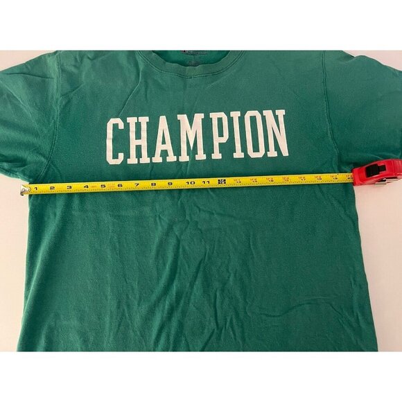 Vintage Y2K kelly green Champion tshirt short slv sz M preppy athleisure - Picture 6 of 8
